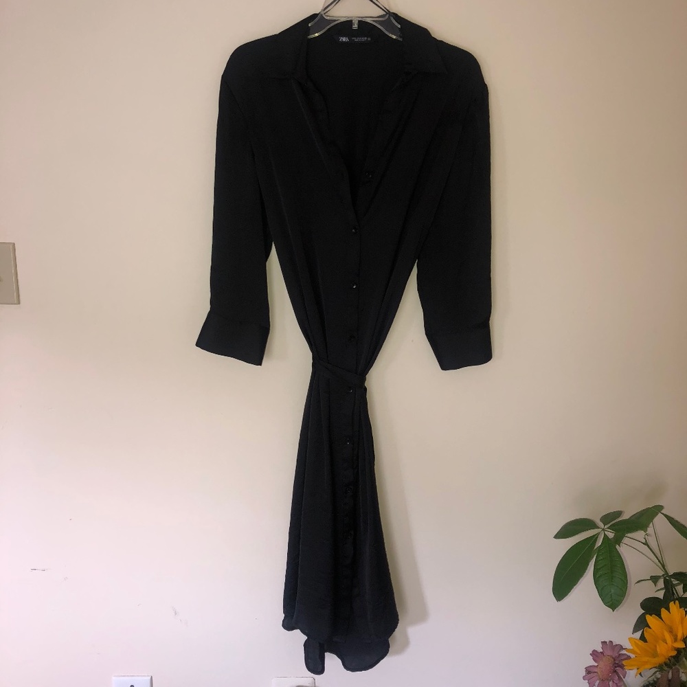 Zara Satin shirt dress